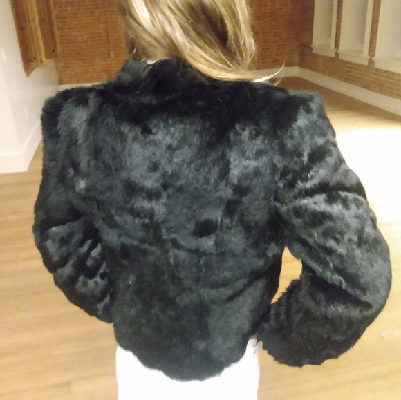 💯 rabbit fur black rabbit coat - Picture 4 of 13